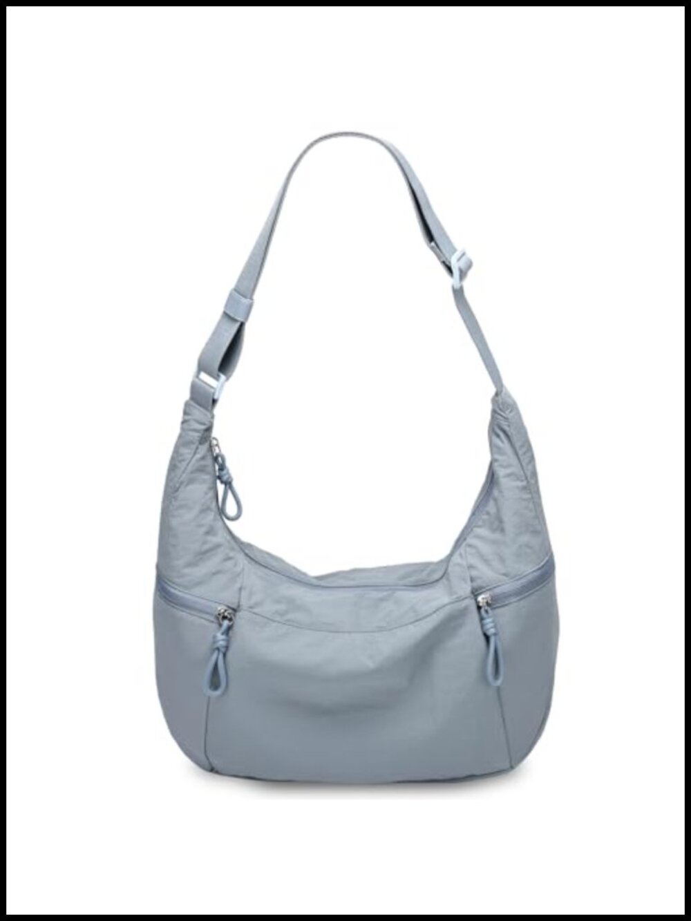 Slouchy Nylon Crescent Hobo Crossbody Bag Lightweight Waterproof